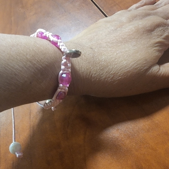 𝅺handmade Adjustable Bead Bracelets Pink - Picture 11 of 13